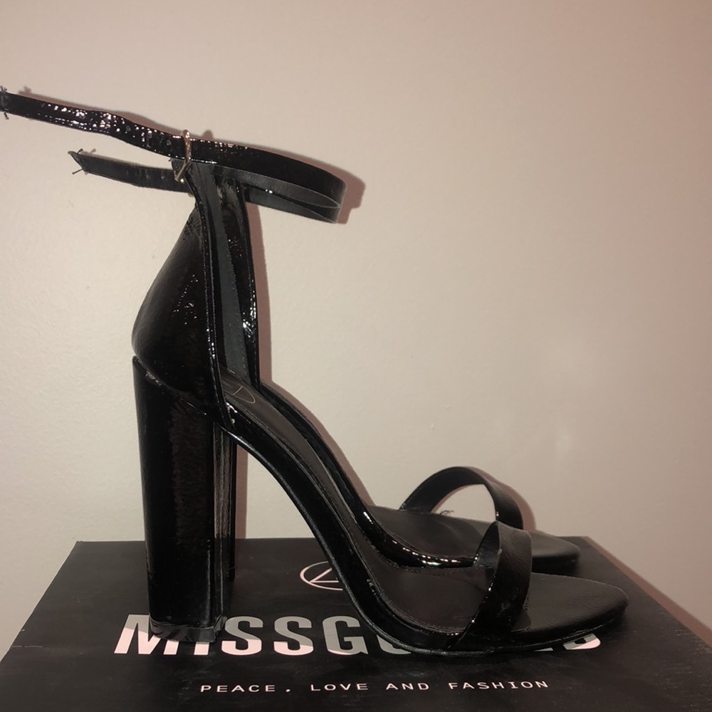 Missguided Black Strap Heels - Picture 3 of 4